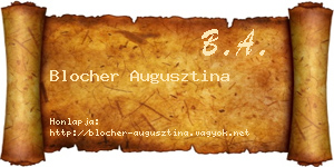 Blocher Augusztina névjegykártya